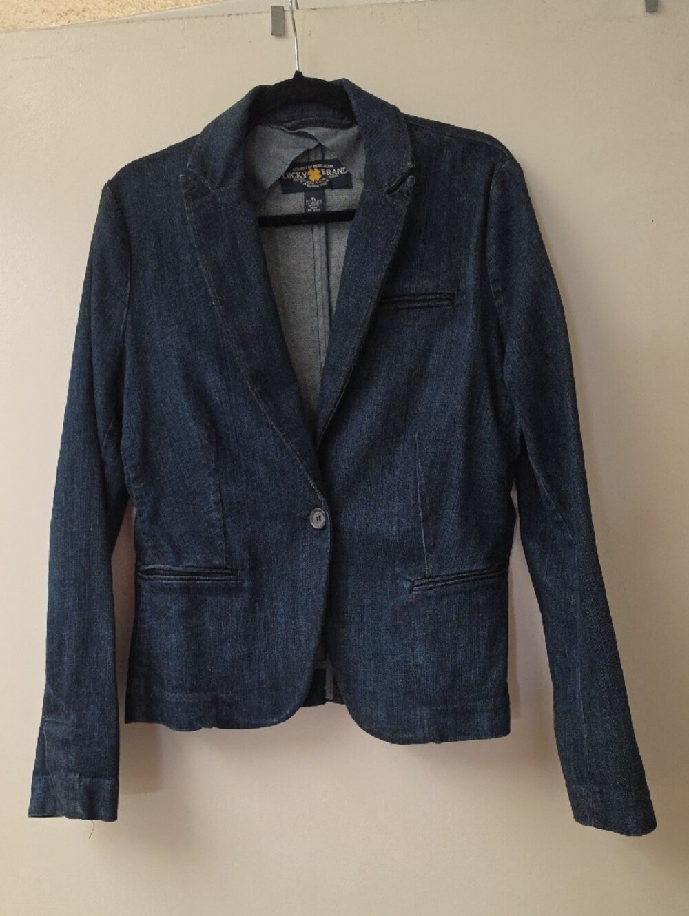 Lucky Brand Dark Indigo Denim Blazer Size XL